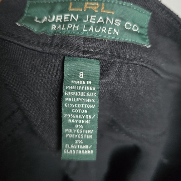 Ralph Lauren, LRL Black Modern Straight Mid Rise Jeans Pants, Women's Size 8 - Picture 9 of 11